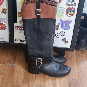 INC International Concepts Black and Brown Over the Knee Boots